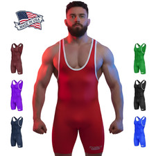 Exxact Sports Plain Men's Wrestling Singlet, Powerlifting Singlet Adult Sizes 