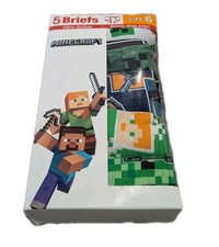 Minecraft 5 Pack Boys Briefs Size 6 100 Cotton NEW
