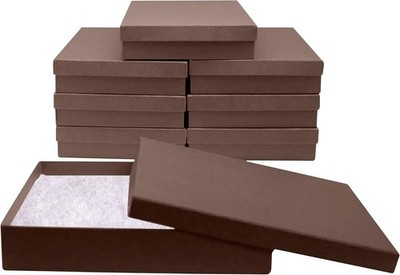 Novel Box 8 Pack Chocolate Jewelry Gift Boxes 7x5x1.25in with Lids USA Made