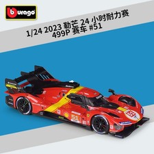 Burago 1:24 Ferrari 499P 2023 Le Mans 24h Race Diecast Model Car - High-quality