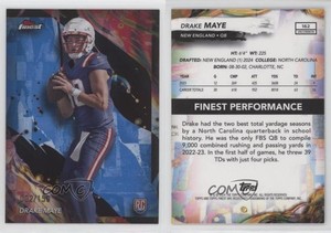 2024 Topps Finest Uncommon Blue Refractor /150 Drake Maye #162 Rookie RC