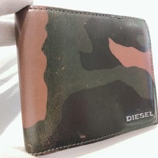 Diesel Men Folding Wallet Camouflage Leather Green Logo Luxury Modern Stylish