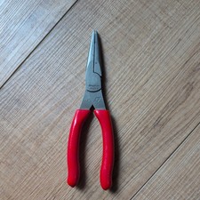 🇺🇸 Snap-on Tools USA 96ACF 8" Long Needle Nose Pliers Talon, Red Comfort Grip