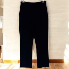 ST JOHN Marie Gray Santana Knit Wide Leg Pull On Pant Womens Size 6 Black