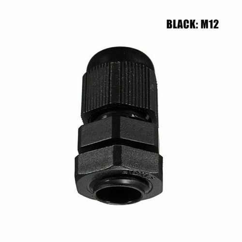 IP68 BLACK CABLE GLAND NYLON WITH NUT & WASHER - Sizes M12, M16, M20, M12L, M16L - Zdjęcie 12 z 14