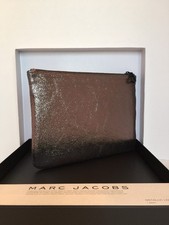 Marc Jacob Metallic Size 7"x10" Genuine Leather Pouch Brand New