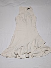 Banana Republic White Black Polka Dot Sleeveless Dress Frill Trim Size 0