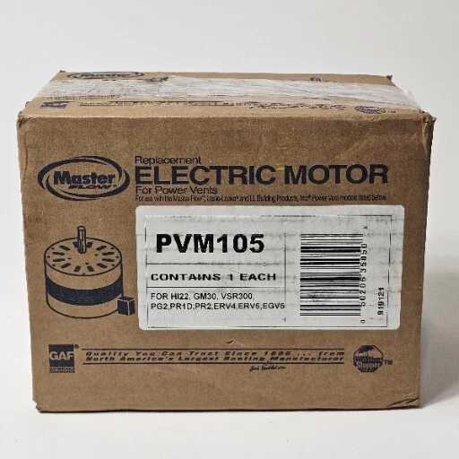 Master Flow Replacement Power Vent Motor for EGV5, ERV4, ERV5, PR-1, PR-2,  PG1, | eBay