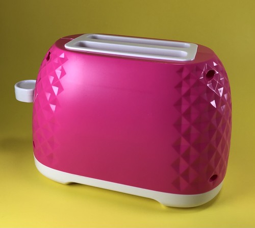 KIDS SIZE PLAY KITCHEN ACCESSORY PRETEND BARBIE PINK TOY TOASTER FOOD LOT WORKS - Picture 7 of 10