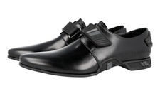 AUTH LUXURY PRADA BUSINESS SHOES PI0333 BLACK LEATHER NEW US 10 EU 43 43,5