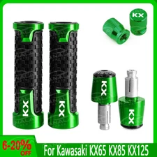 For Kawasaki KX65 KX85 KX125 Handlebar Grips Handle Bar End Cap Tire Valve NEW