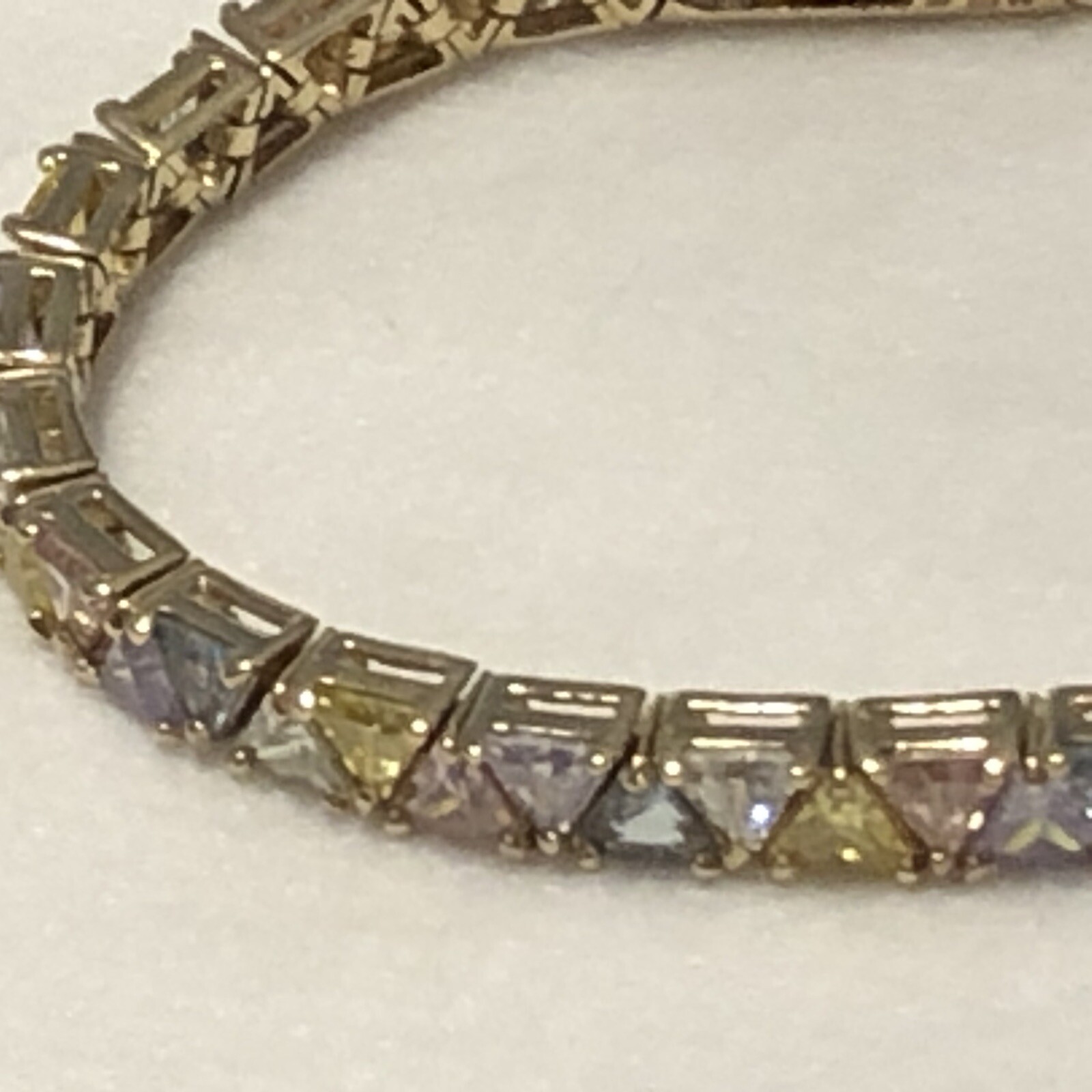 Silver Bracelet Multi- Colored Cubic Zirconia Sto… - image 13