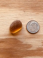 A GINGER AMBER CHUNKY RING STONE Surf Tumbled Genuine Sea Beach Glass BEAUTY