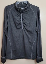 Kirkland Signature Large Women  Active Quarter Zip Pullover Charcoal Grey 