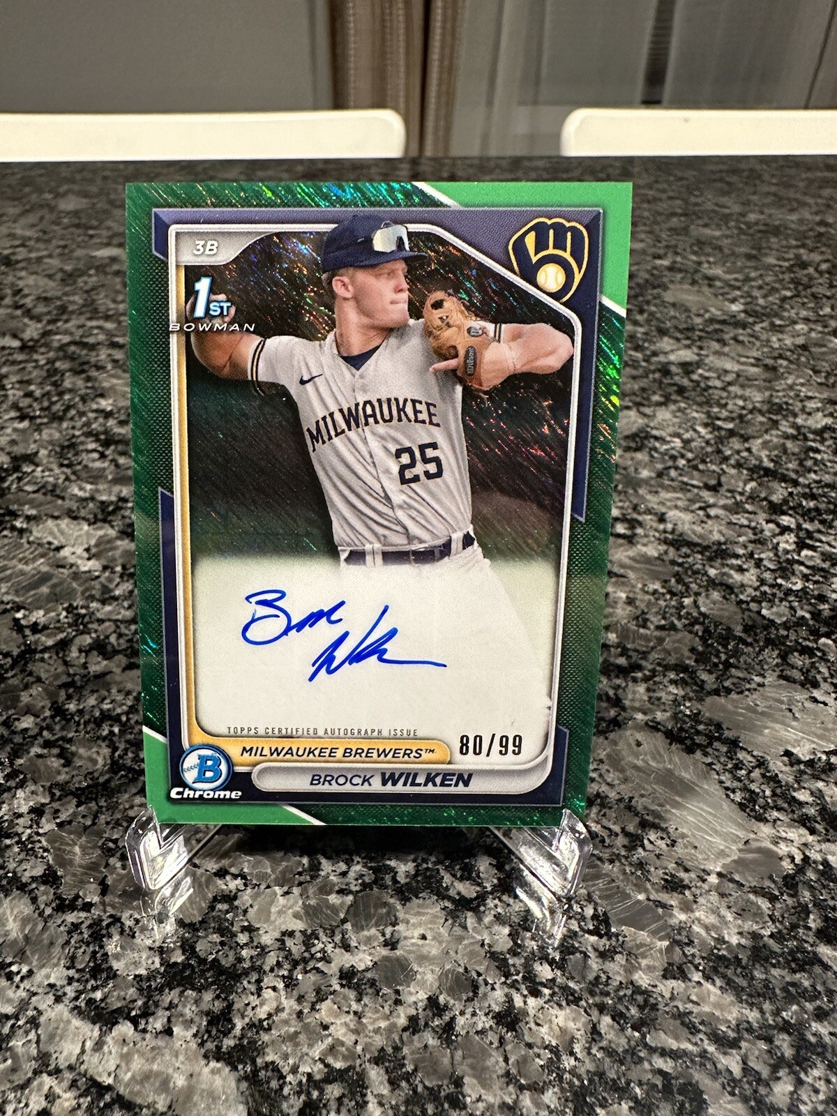 2024 Bowman Brock Wilken Green Shimmer 1st Chrome Auto 80/99