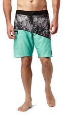 NEW ONEILL sz 38 board shorts swim HYPERFREAK Oblique black green mid length 20"