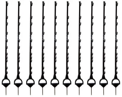 10 x 155cm Gallagher Horse Stirrup Electric Fence Post Terra (Brown)