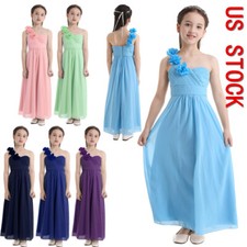 Kids Chiffon Bridesmaid Dresses Wedding Flower Girl Dress Formal Party Gowns