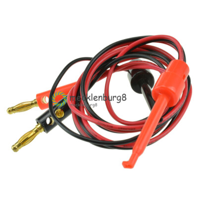 1 Pair Small Test Hook Clip to Banana Plug for Multimeter Test Lead Cable