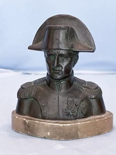 19th C Bronze Bust France Emperor Napoleon Bonaparte Waterloo Battle War