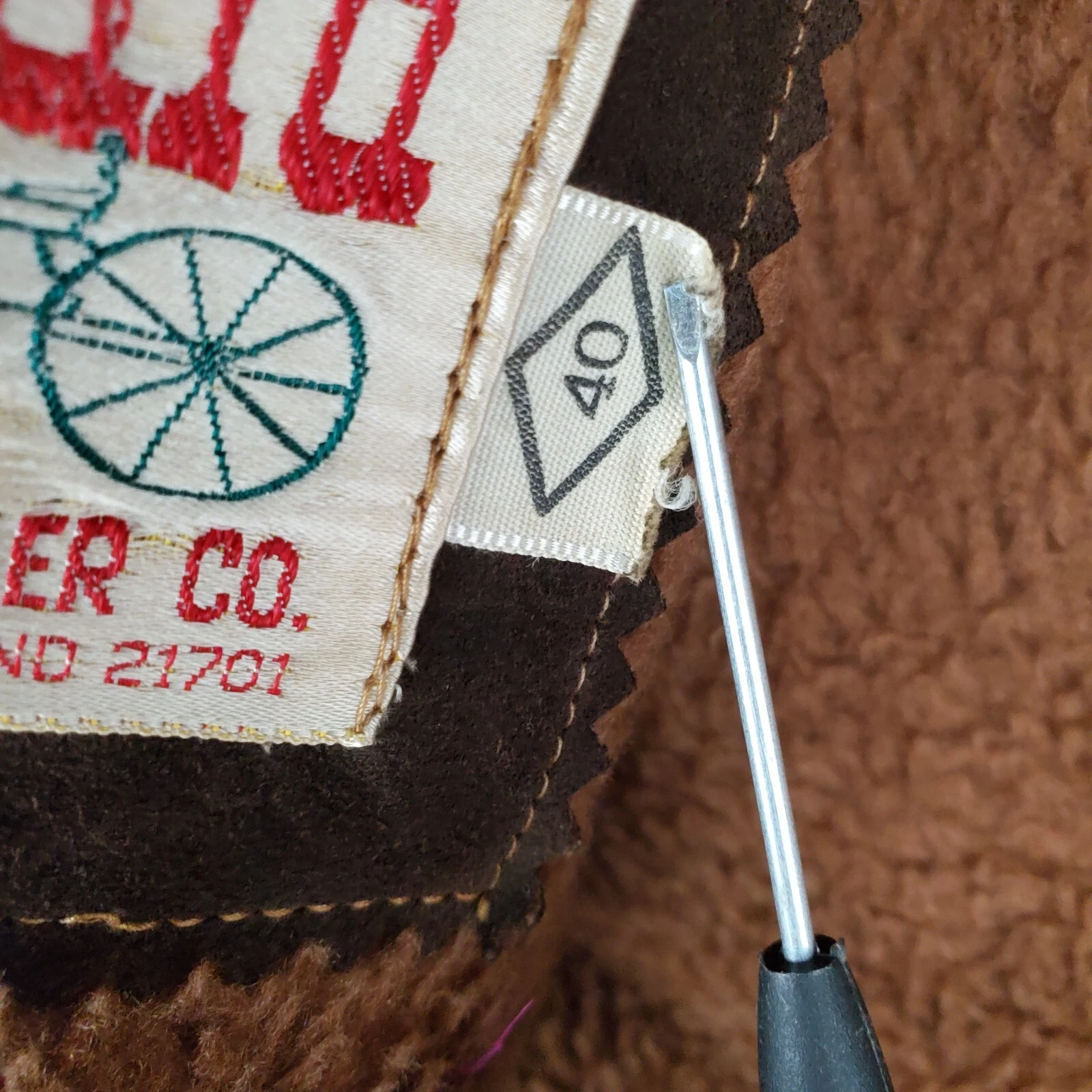 VTG BUCKBOARD Maryland Size 40 Mens Thick Suede Sherpa Snap Vest Western Brown - product detail image 7