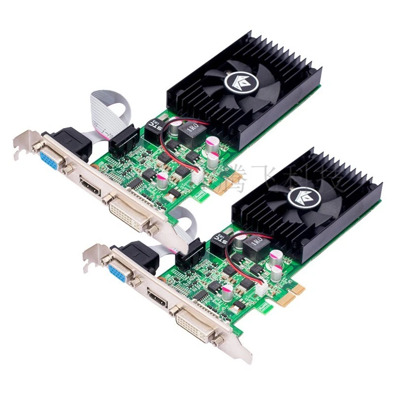 GeFore GT210 pcie x1 1G DDR3 DVI+HDMI+VGA for  x4 x8 x16 Linux server GPU - Image 3 of 4