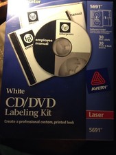 AVERY 5691 LaserWhite CD DVD Design KIT LABELS NEW SEALED