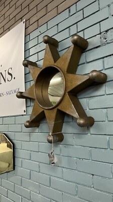 Seltener 90er American Sheriffs Star Abzeichen Spiegel handgefertigt von Alan Wallis