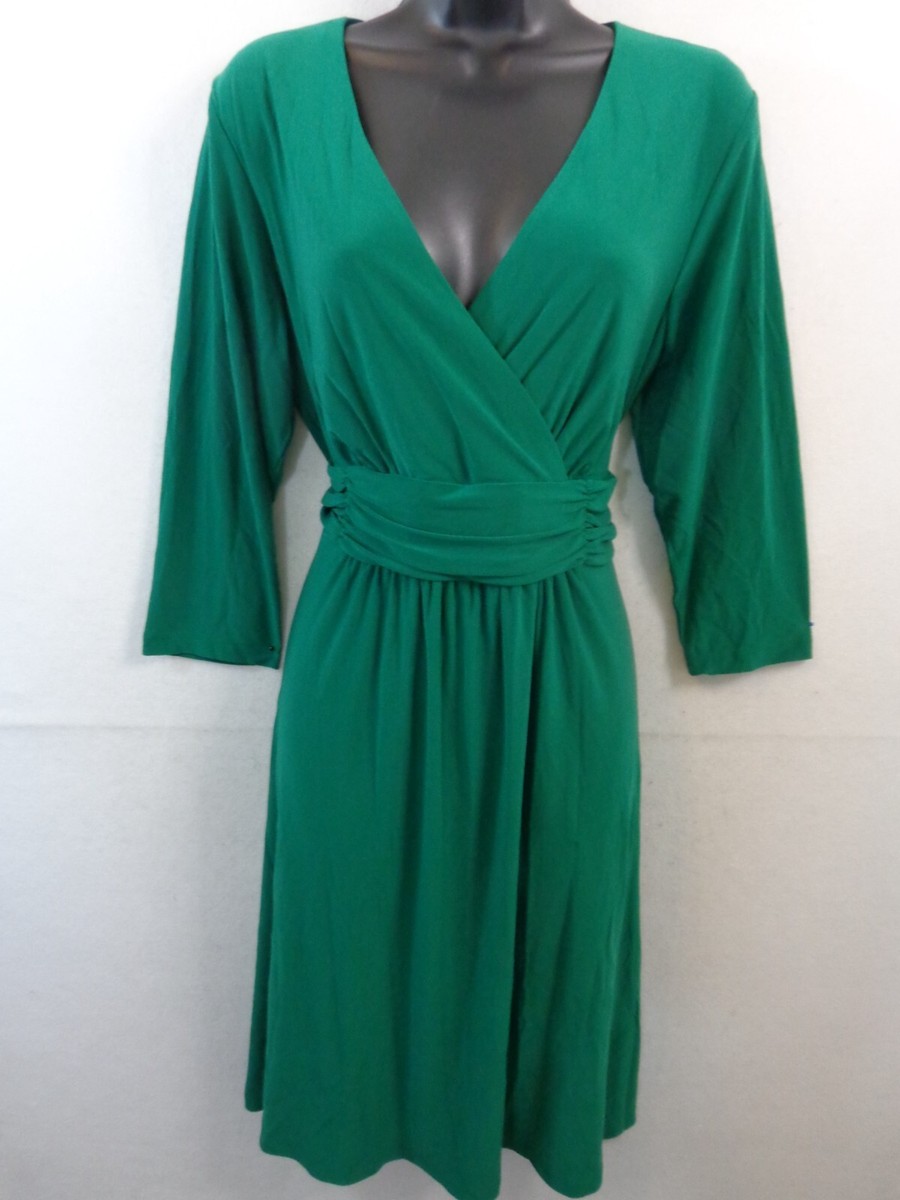 Danny & Nicole Dress Women's PXL Green 3/4 Sleeve Ruched Waist New With  Tags | eBay
