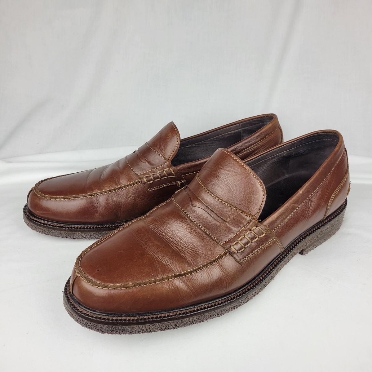 DONATO MARRONE MEN\'S CLASSIC BROWN LEATHER LOAFERS SIZE 9 SLIP-ON DRESS SHOES Donato Marrone men main image 2