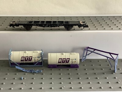  Minitrix 15289 N/1:160 Containertragwagen Lgjs 598 BTT (EI196-14S4/22)