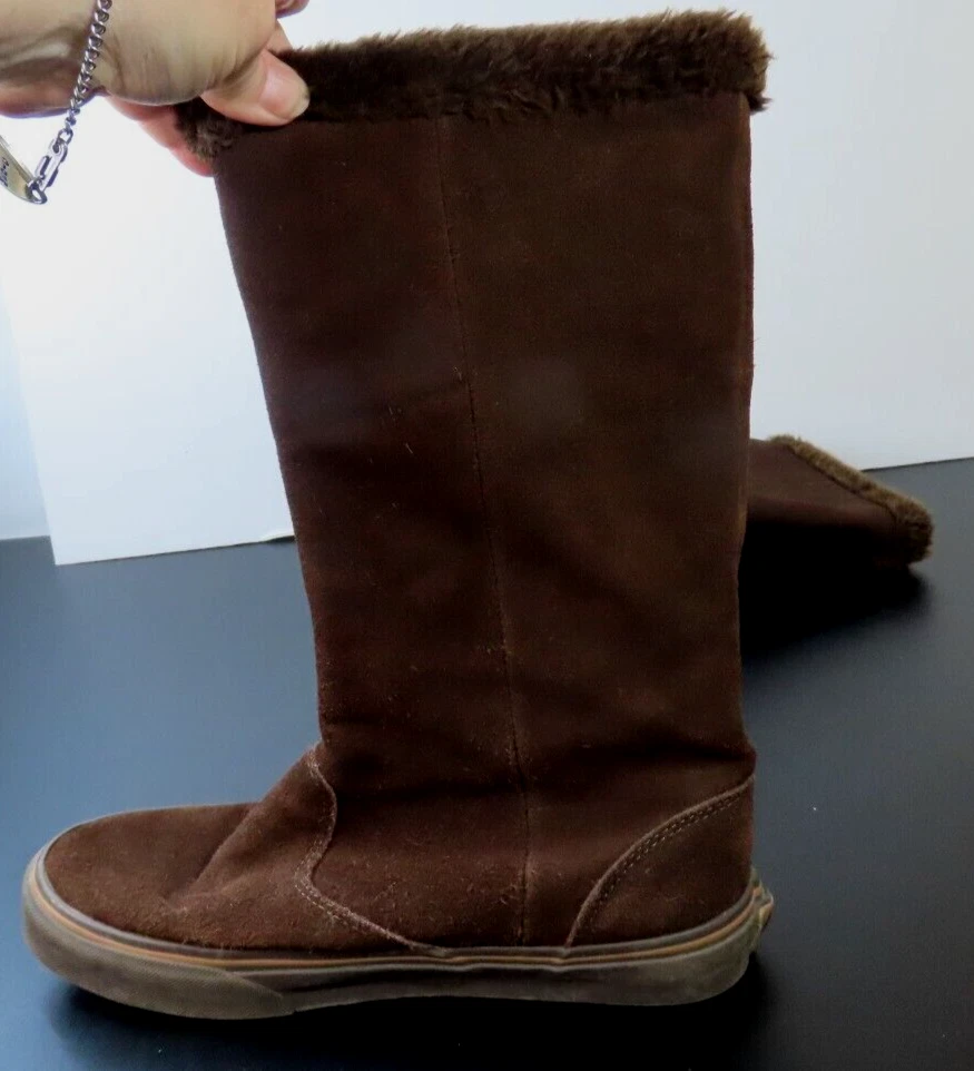 Stivali invernali Vans Phoebe da donna taglia 9 pelle scamosciata cioccolato foderati VN 0LYN4DS