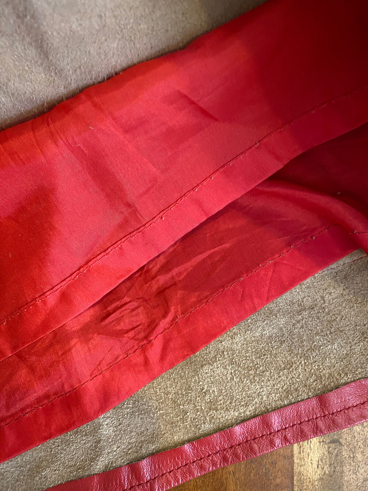Red leather mini Pencil skirt vintage 80s small medium 6 8 28 High Waist Punk