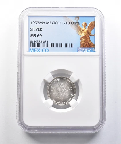 1993 Mo Mexico 1/10 Onza Silver Libertad MS69 NGC *5505