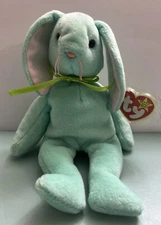 SUPER RARE Ty Hippity the Green Bunny beanie baby- PVC Pellets