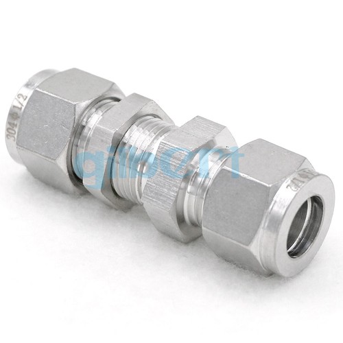 Fit Tube O.D 1/2" 304 Stainless Bulkhead Ferrule Compression Union Pipe Fitting - Picture 4 of 6