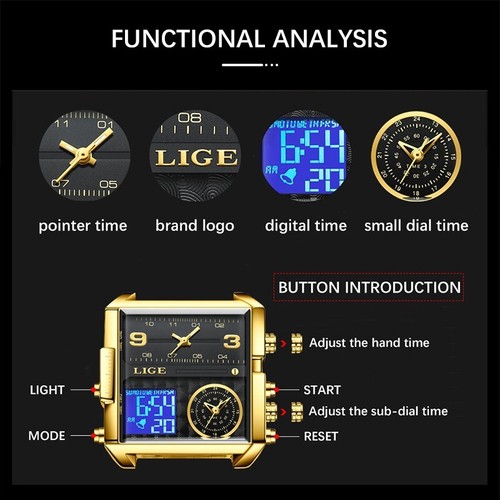 Men Luxury Watch Electronic Quartz Luminous Waterproof Stainless Steel Watches - Picture 7 of 9