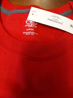 Tops Sweatshirt Casual Long Sleeve Plain Pullover crew Neck RED L 42/ 44 new tag
