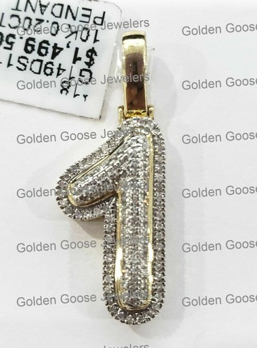 Fine Jewelry 10K Solid Yellow Gold Heart Initial Letter Charm Pendant A-Z Alphab - Foto 11