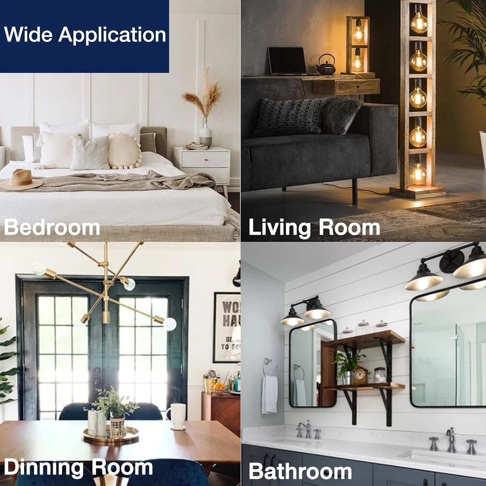 Diodesy 4PK LED G25 Filament Light Bulb All Dimmer 5W 40W E26 2200K 450LM CRI90 - Image 3 of 4