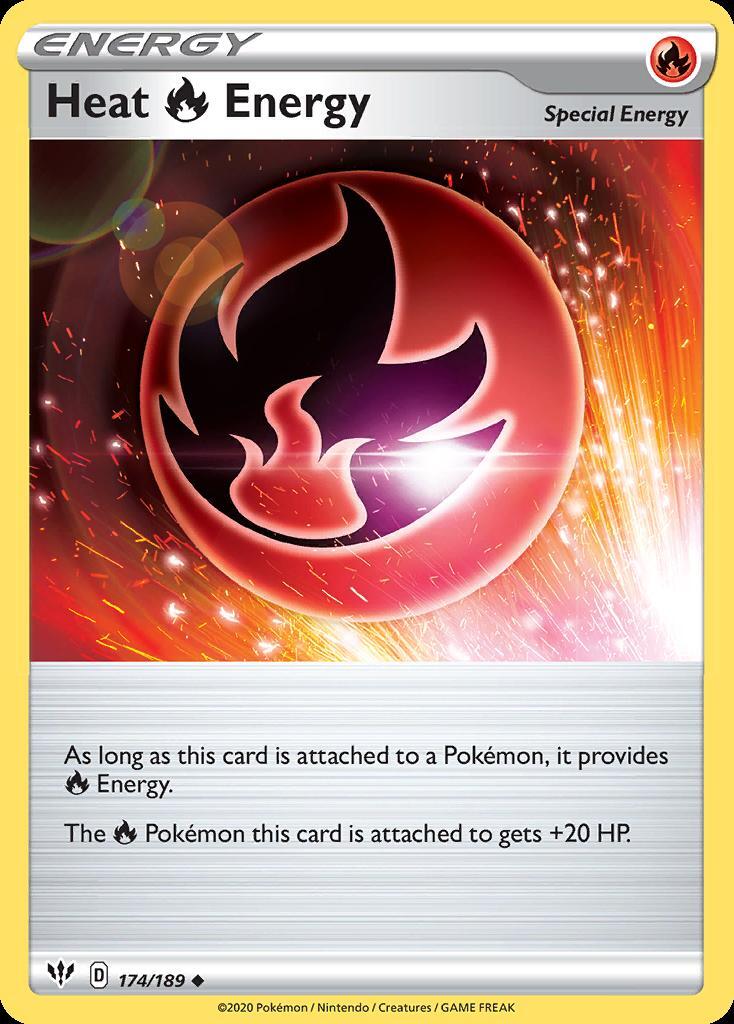 Pokemon Heat Fire Energy (174/202) Darkness Ablaze NM