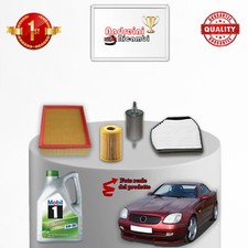 KIT TAGLIANDO 4 FILTRI E OLIO MERCEDES SLK200 K R170 120KW 163CV 2002 ->
