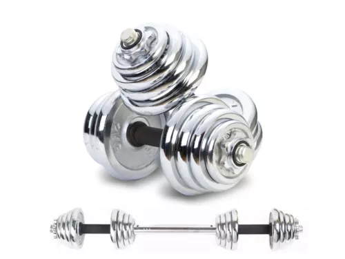 Adjustable Weight To 110lbs Cast Iron Dumbbell Barbell Set Home Gym Work Out 