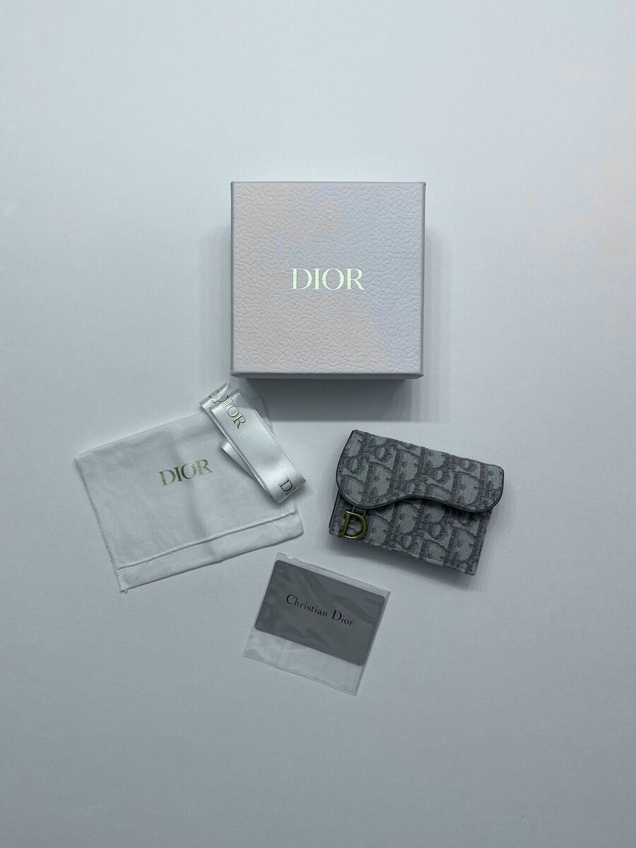 Christian Dior Gray Oblique Jacquard Saddle Flap Wallet | eBay Christian Dior Gray Oblique Jacquard Saddle Flap Wallet | eBay