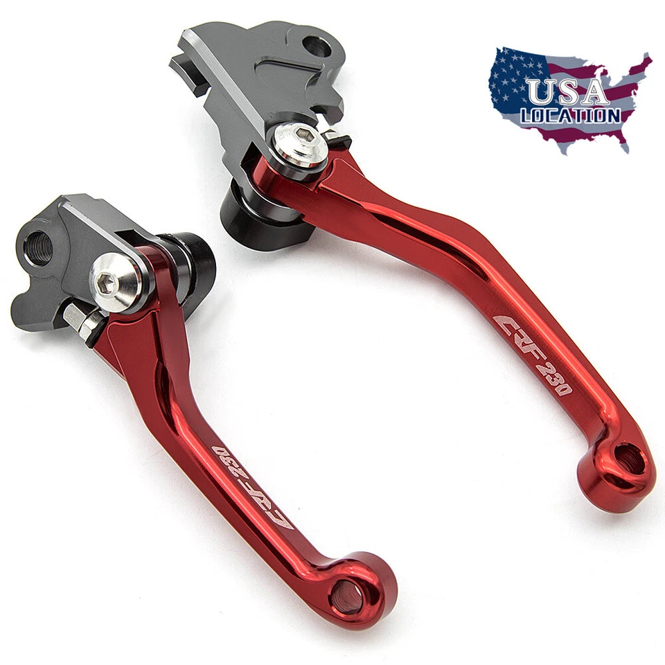 Palanca de embrague de freno CNC roja para moto de cross para Honda CRF230F 2003 2004 2005 2006-2020 Foto 4 de 4