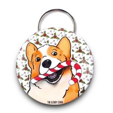 Corgi Dog Candy Cane Bottle Opener Keychain Handmade Pet Portrait Accessories