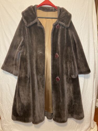 1960s Faux Fur Coat Long (Dark Brown) ANDANTE