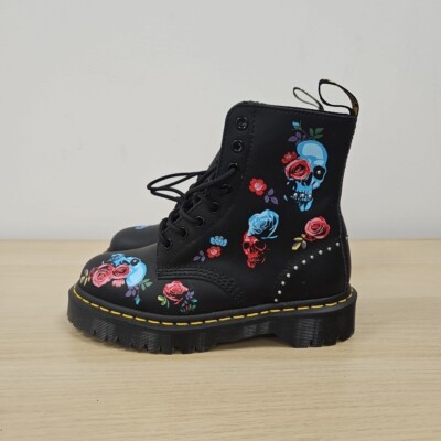 Dr Martens 1460 Bex Rose Floral Skull Fantasy Rare Studded Goth Boots Uk  Eu 37 UK