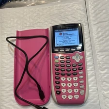 Texas Instrument TI 84 Plus C Graphing Calculator W Cover Tested Pink