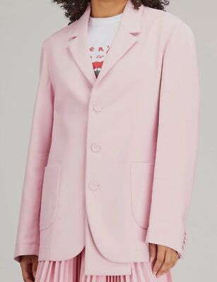 $1230 Plan C Women's Pink Single-Breasted Long Sleeve Blazer Jacket 40 IT/US 4
